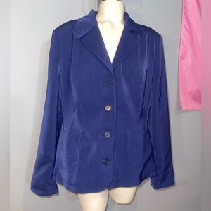 Metrostyle navy blue 4 button suit jacket blazer woman’s size 18